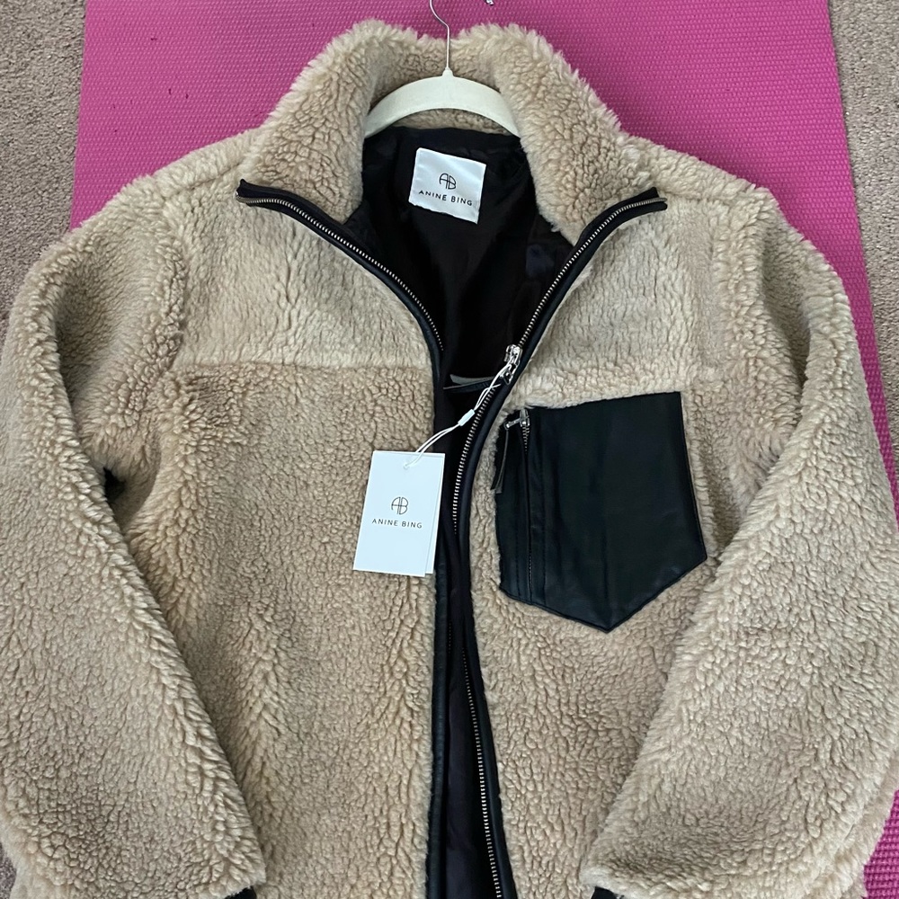 NWT Anine Bing Ryder Sherpa Teddy Jacket